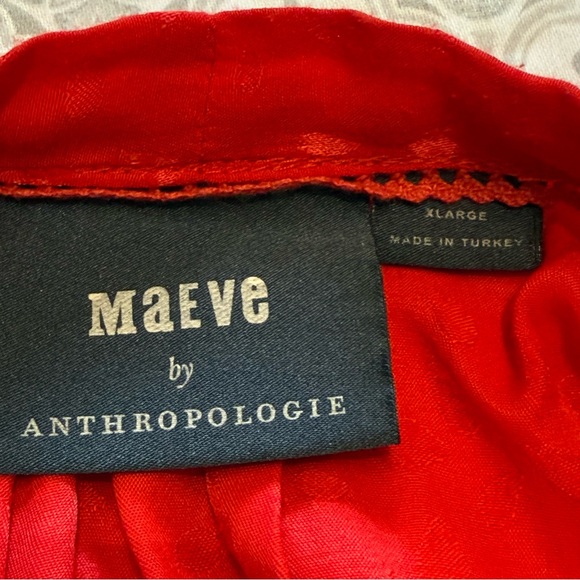 Maeve By Anthropologie Wendy tiered long sleeves boho maxi dress red Size XL - Picture 9 of 15